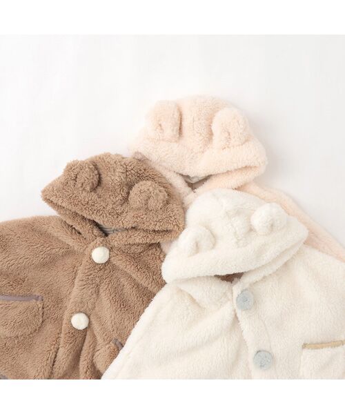 petit main / プティマイン ベビー・キッズウエア | 【抗菌防臭】2WAYアニマルボアケープ | 詳細9