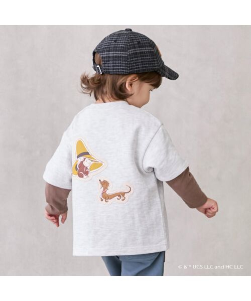 petit main / プティマイン スウェット | 【おさるのｼﾞｮｰｼﾞ】重ね着長袖ﾄﾚｰﾅｰ | 詳細1