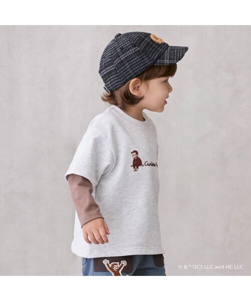 petit main / プティマイン スウェット | 【おさるのｼﾞｮｰｼﾞ】重ね着長袖ﾄﾚｰﾅｰ | 詳細2