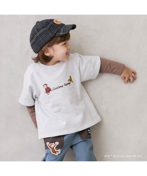 petit main / プティマイン スウェット | 【おさるのｼﾞｮｰｼﾞ】重ね着長袖ﾄﾚｰﾅｰ | 詳細3