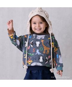 petit main / プティマイン スウェット | 【おさるのｼﾞｮｰｼﾞ】総柄ﾄﾚｰﾅｰ