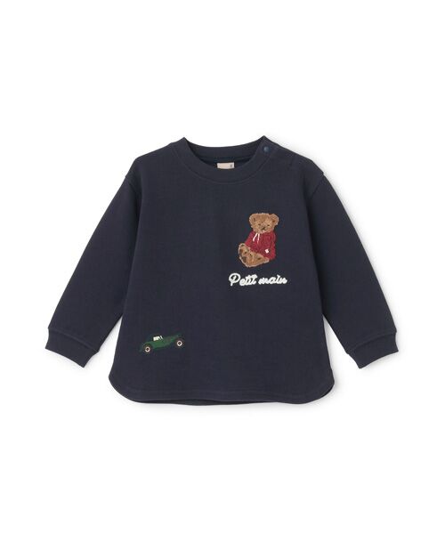 petit main/プティマイン 接結クマサガラ長袖Tシャツ コン 80