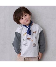 petit main / プティマイン Tシャツ | 動物刺繍長袖Tｼｬﾂ