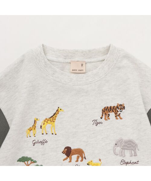 petit main / プティマイン Tシャツ | 動物刺繍長袖Tシャツ | 詳細5