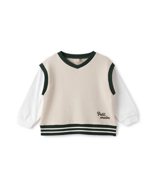 petit main/プティマイン ﾍﾞｽﾄﾚｲﾔｰﾄﾞ長袖Tｼｬﾂ ｱｲﾎﾞﾘ- 120