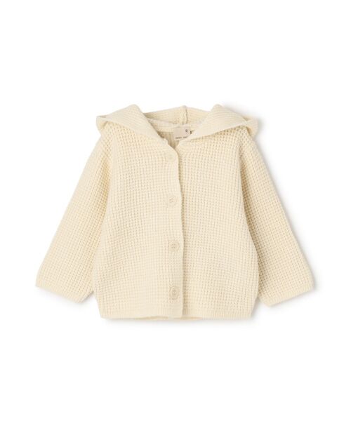 petit main/プティマイン とんがり帽カーディガン アイボリ- 80