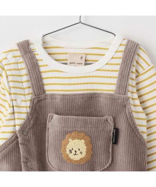 petit main / プティマイン ロンパース | アニマルサロペ風カバーオール | 詳細2