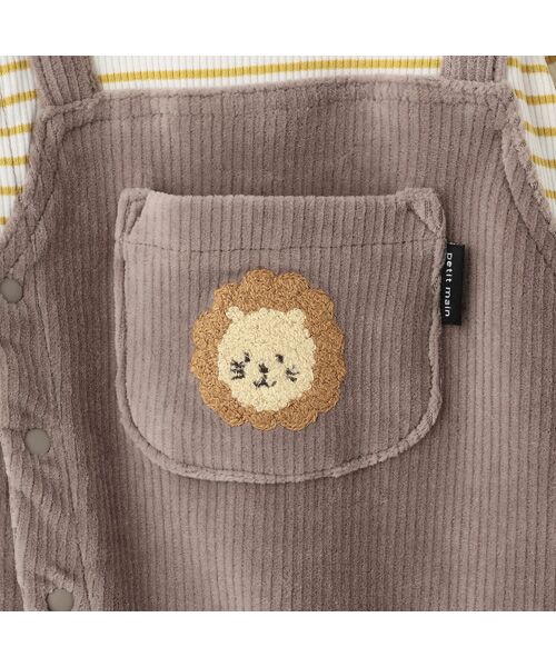 petit main / プティマイン ロンパース | アニマルサロペ風カバーオール | 詳細5