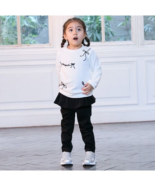 petit main / プティマイン その他パンツ | 【スマイル/防汚加工】フリルカットロングパンツ | 詳細1