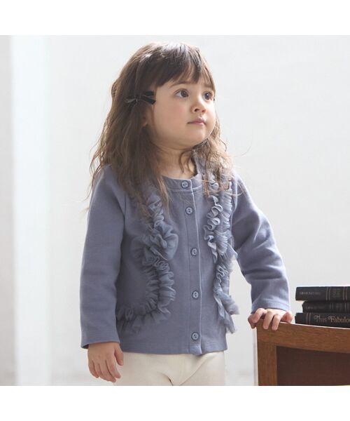 petit main/プティマイン 【ﾘﾝｸ】ﾁｭｰﾙﾌﾘﾙｶｯﾄｶｰﾃﾞｨｶﾞﾝ ﾌﾞﾙ-ｸﾞﾚ- 130