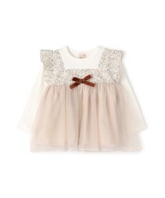 petit main / プティマイン Tシャツ | お花ﾁｭｰﾙﾄﾞｯｷﾝｸﾞ長袖T