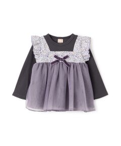 petit main / プティマイン Tシャツ | お花ﾁｭｰﾙﾄﾞｯｷﾝｸﾞ長袖T