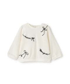 petit main / プティマイン Tシャツ | ロゴ刺繍長袖Tシャツ