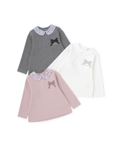 petit main / プティマイン Tシャツ | 衿付きリボン長袖Tシャツ | 詳細12