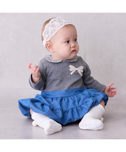 petit main / プティマイン Tシャツ | 衿付きリボン長袖Tシャツ | 詳細3