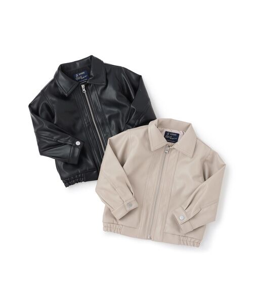 petit main / プティマイン レザーブルゾン・ジャケット | 【ﾘﾝｸ】ﾌｪｲｸﾚｻﾞｰｼﾞｬｹｯﾄ | 詳細11