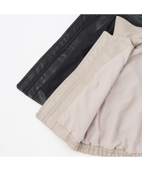 petit main / プティマイン レザーブルゾン・ジャケット | 【ﾘﾝｸ】ﾌｪｲｸﾚｻﾞｰｼﾞｬｹｯﾄ | 詳細9