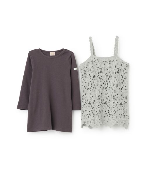 petit main / プティマイン ミニ丈・ひざ丈ワンピース | レースキャミワンピース | 詳細5