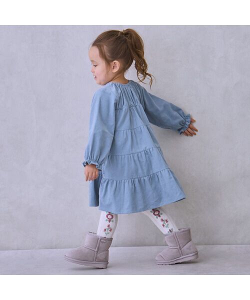 petit main / プティマイン ミニ丈・ひざ丈ワンピース | コーデュロイティアードワンピース | 詳細1