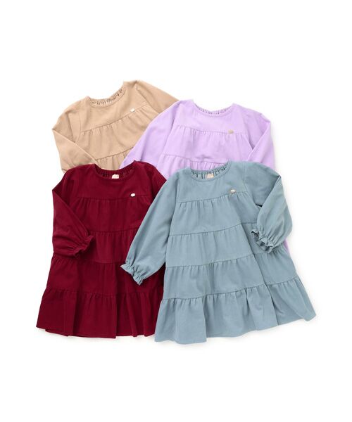 petit main / プティマイン ミニ丈・ひざ丈ワンピース | コーデュロイティアードワンピース | 詳細13