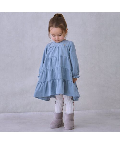 petit main / プティマイン ミニ丈・ひざ丈ワンピース | コーデュロイティアードワンピース | 詳細2