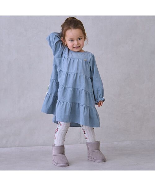 petit main / プティマイン ミニ丈・ひざ丈ワンピース | コーデュロイティアードワンピース | 詳細3