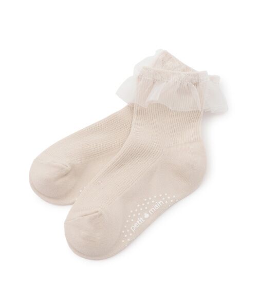 petit main/プティマイン チュールフリルソックス キナリ L
