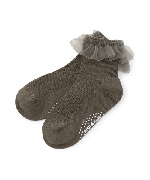 petit main/プティマイン チュールフリルソックス グレ- S petit main/プティマイン チュールフリルソックス グレ- S