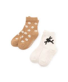 petit main / プティマイン ソックス | リボン花柄ソックス2P