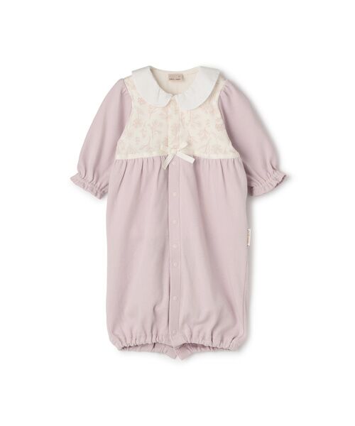 petit main/プティマイン 肌着付き切り替え2WAYオール ラベンダ- 50-70