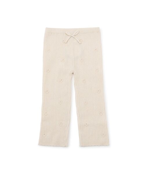 petit main/プティマイン 【リンク/フワモチット】ニットハナレギンス オフホワイト 100