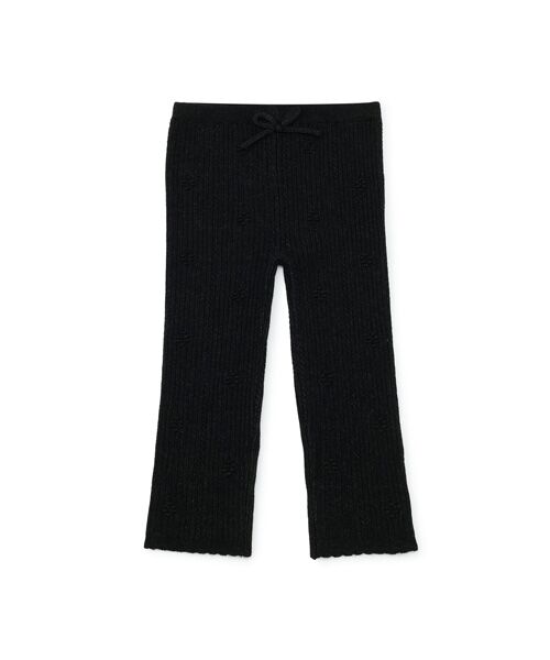 petit main/プティマイン 【リンク/フワモチット】ニットハナレギンス クロ 110