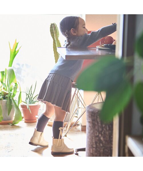 petit main / プティマイン ミニ・ひざ丈スカート | ﾆｯﾄﾌﾟﾘｰﾂｽｶｰﾄ | 詳細1