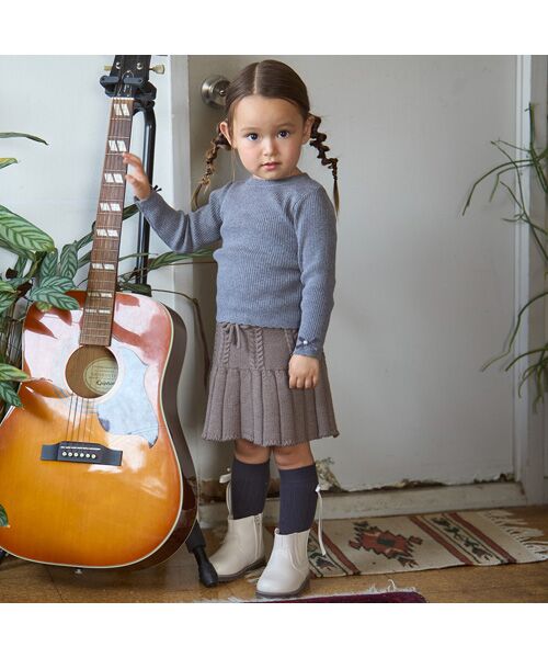 petit main/プティマイン ﾆｯﾄﾌﾟﾘｰﾂｽｶｰﾄ ﾓｶﾁｬ L