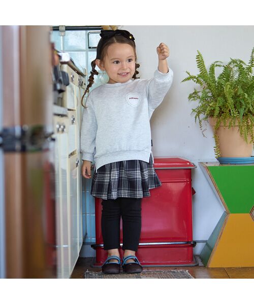 petit main/プティマイン 【リンク】チェックレギ付きスカート コン 110