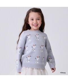 petit main / プティマイン ニット・セーター | 【Disney】オラフ総柄ニット