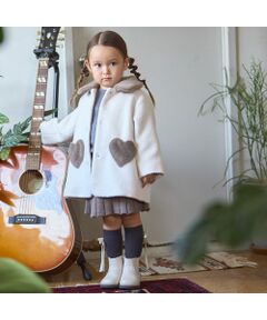 petit main / プティマイン その他アウター | ファー襟ハートポケットコート