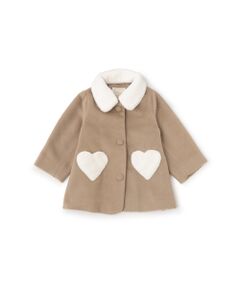 petit main / プティマイン その他アウター | ファー襟ハートポケットコート