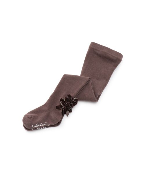 petit main/プティマイン プチリボンタイツ モカチャ 100