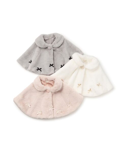 petit main / プティマイン ベビー・キッズウエア | 2WAY襟リボンファーケープ | 詳細12