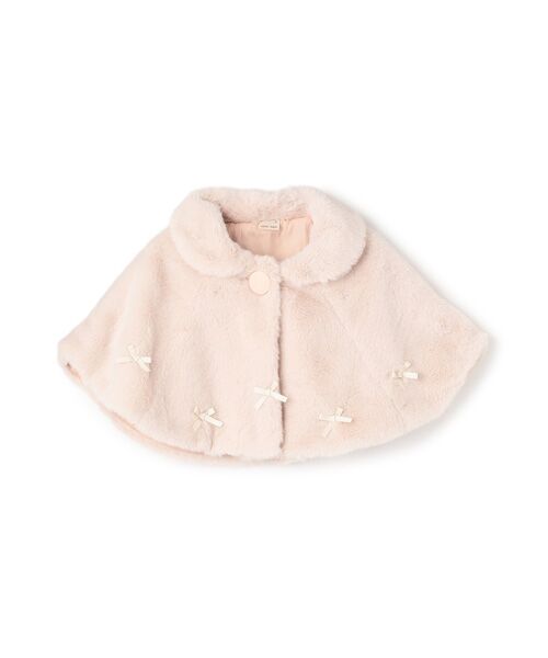 petit main / プティマイン ベビー・キッズウエア | 2WAY襟リボンファーケープ | 詳細2