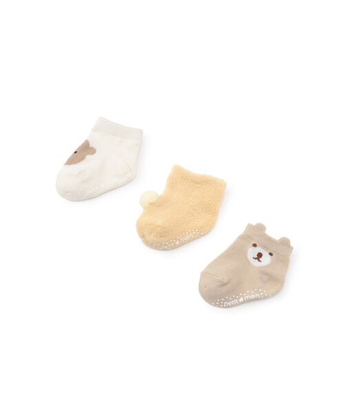 petit main/プティマイン BABY3Pソックス カラシ 9-11