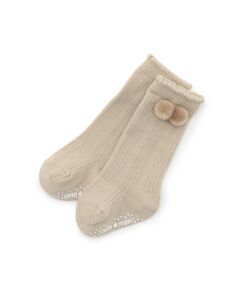 petit main / プティマイン ベビー・キッズグッズ | ぽんぽんつきハイソックス