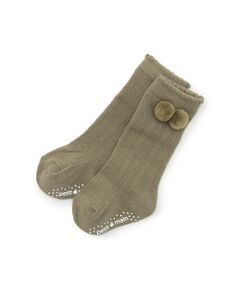 petit main / プティマイン ベビー・キッズグッズ | ぽんぽんつきハイソックス