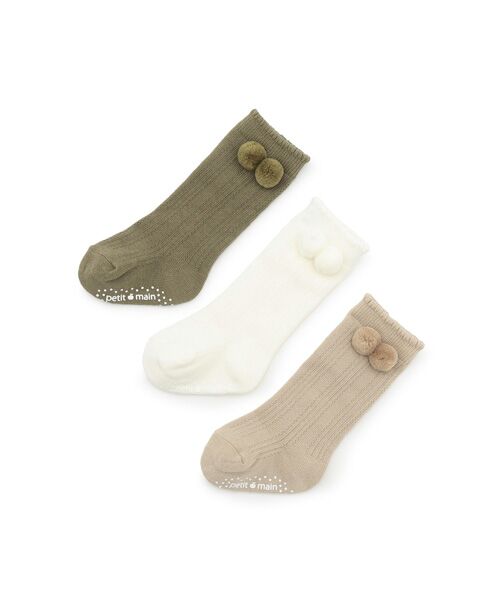 petit main / プティマイン ベビー・キッズグッズ | ぽんぽんつきハイソックス | 詳細4