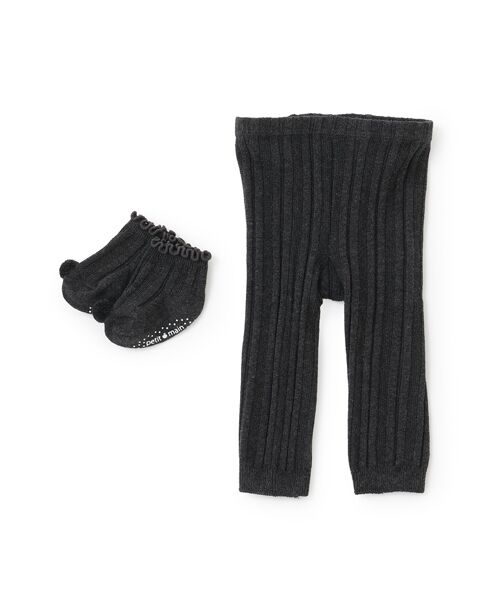 petit main/プティマイン ｿｯｸｽ付きﾚｷﾞﾝｽ ﾁｬｺ-ﾙ 70