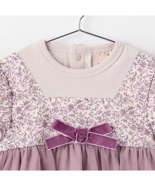 petit main / プティマイン ロンパース | お花チュールドッキングOPロンパース | 詳細2