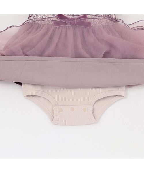 petit main / プティマイン ロンパース | お花チュールドッキングOPロンパース | 詳細5