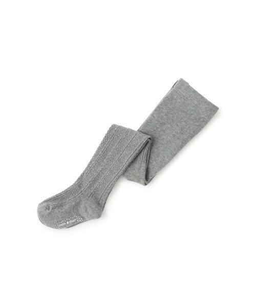 petit main/プティマイン ジャガードタイツ TOP･グレ- 100