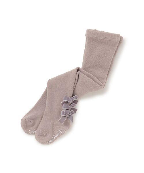petit main/プティマイン リボンタイツ ラベンダ- 70